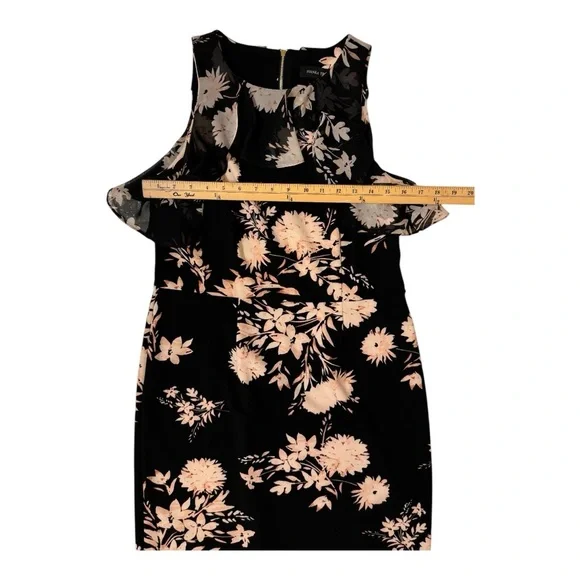 Ivanka Trump Black and Cream Floral Midi Dress Size 10 - Picture 3 of 5